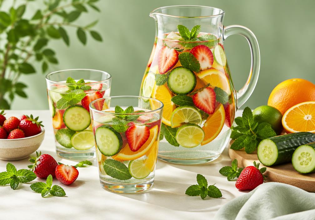 Agua saborizada con frutas frescas
